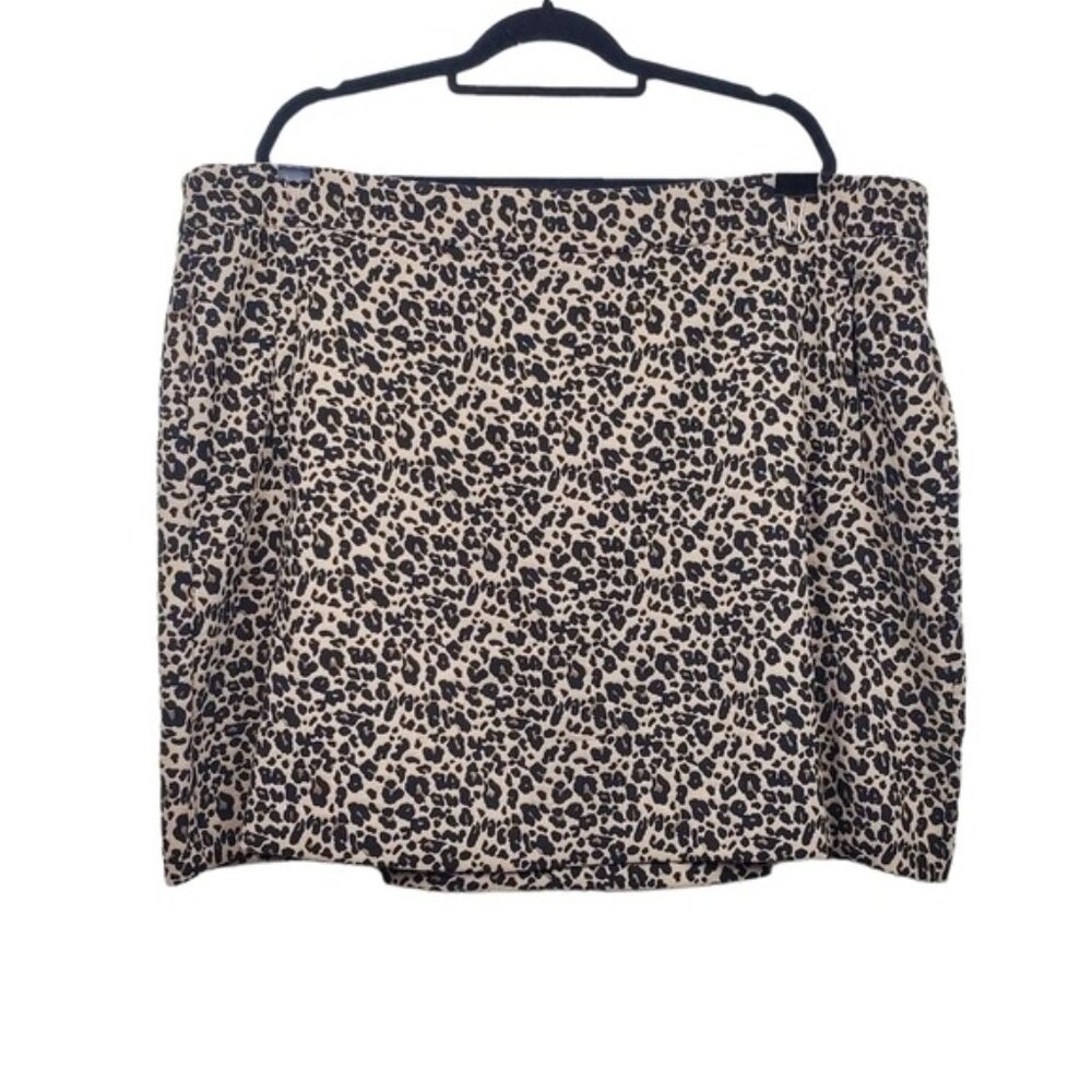 Loft Womens Tan Black Leopard Animal Print Mini Skirt Size 24